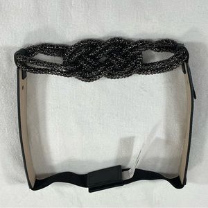 Kohls/Apt. 9 Chunky Metal Knot Belt Black Gunpowder Snap Closure Stretchy 31.5”